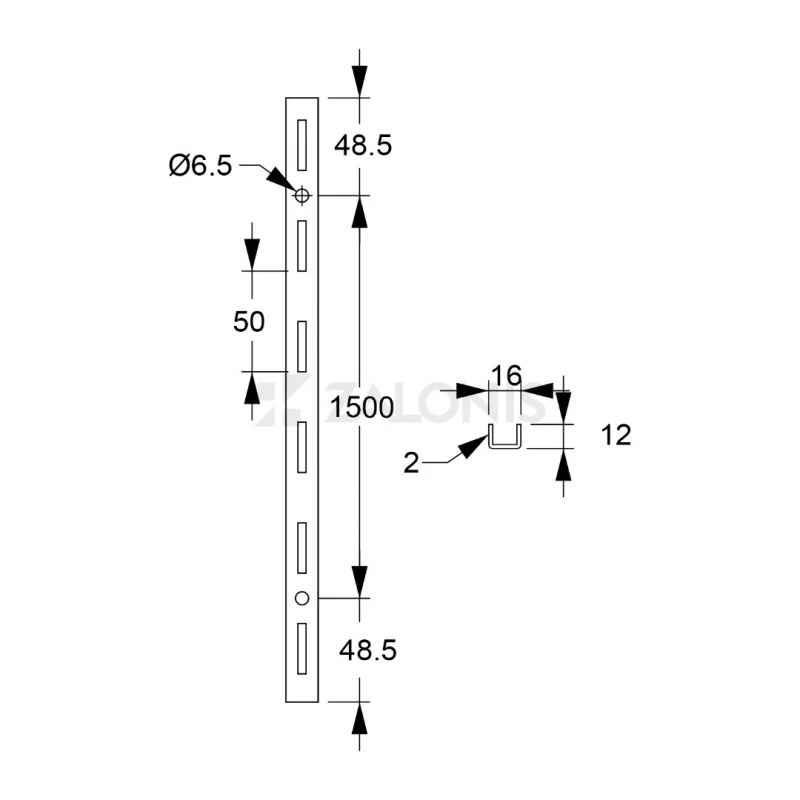 ΒΕΡΓΑ ΜΟΝΗΣ ΔΙΑΤΡΗΣΗΣ ELEMENT SYSTEM / ΛΕΥΚΟ / 1500 mm