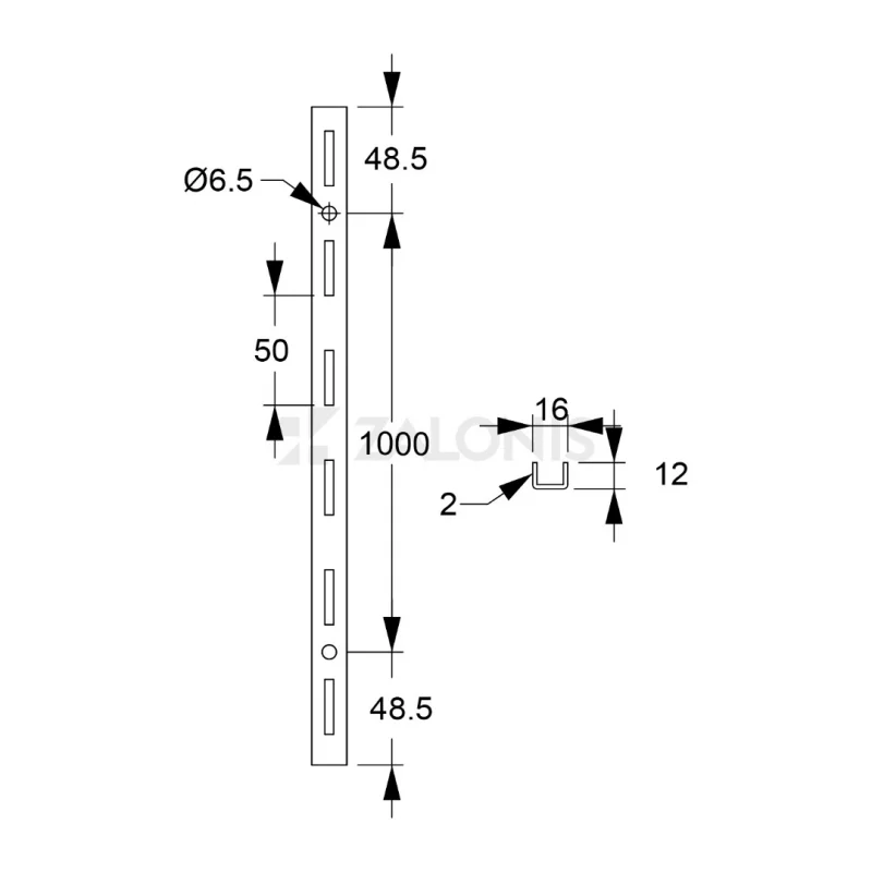 ΒΕΡΓΑ ΜΟΝΗΣ ΔΙΑΤΡΗΣΗΣ ELEMENT SYSTEM / ΛΕΥΚΟ / 1000 mm