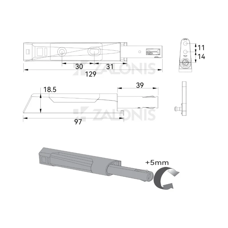 PUSH TO OPEN ΜΕ ΚΛΕΙΔΩΜΑ / 3.5 Kg / ΑΝΘΡΑΚΙ