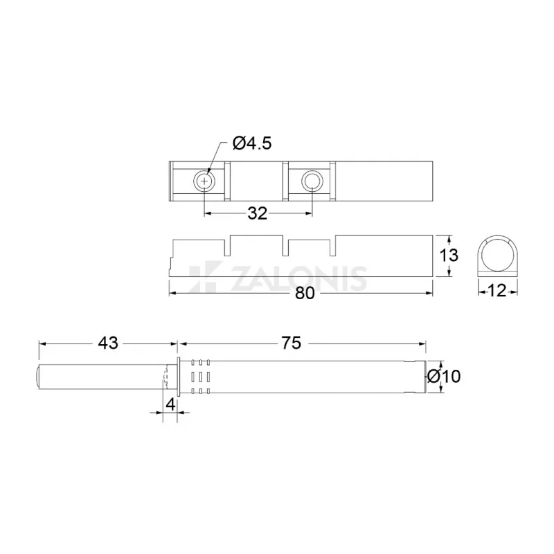 PUSH TO OPEN INDAUX / 2.25Kg ΔΥΝΑΜΗ / ΛΕΥΚΟ