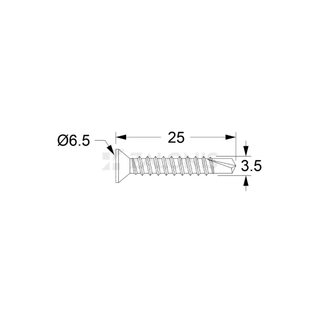 ΤΡΥΠΑΝΟΒΙΔΑ ΑΥΤΟΔΙΑΤΡΗΤΗ / 3.5x25 mm / ΓΑΛΒΑΝΙΖΕ