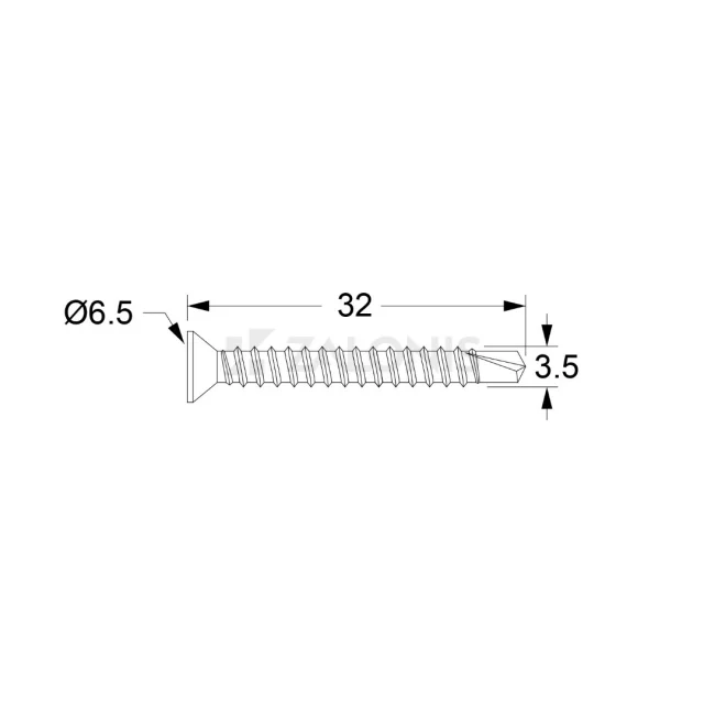 ΤΡΥΠΑΝΟΒΙΔΑ ΑΥΤΟΔΙΑΤΡΗΤΗ / 3.5x32 mm / ΓΑΛΒΑΝΙΖΕ