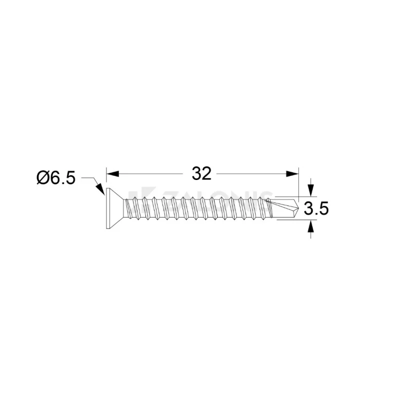 ΤΡΥΠΑΝΟΒΙΔΑ ΑΥΤΟΔΙΑΤΡΗΤΗ / 3.5x32 mm / ΓΑΛΒΑΝΙΖΕ