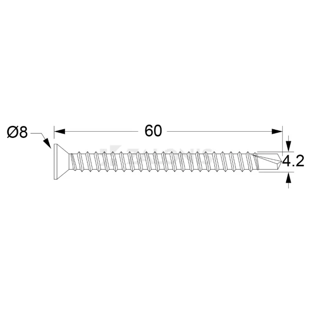ΤΡΥΠΑΝΟΒΙΔΑ ΑΥΤΟΔΙΑΤΡΗΤΗ / 4.2x60 mm / ΓΑΛΒΑΝΙΖΕ
