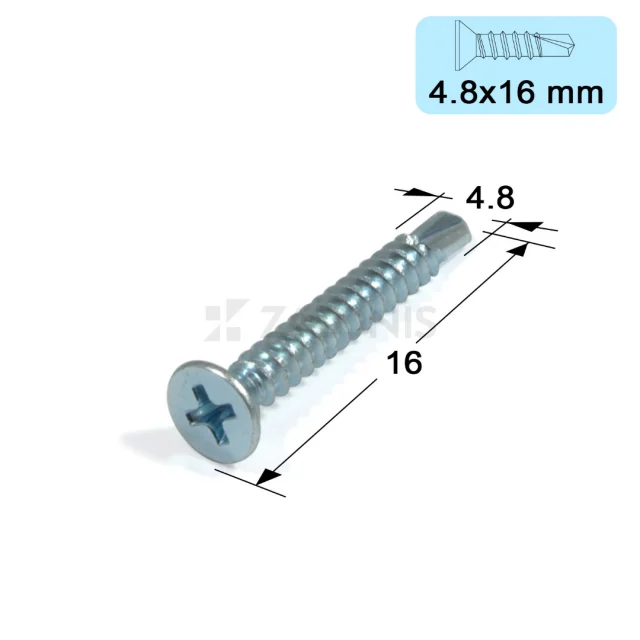 ΤΡΥΠΑΝΟΒΙΔΑ ΑΥΤΟΔΙΑΤΡΗΤΗ / 4.8x16 mm / ΓΑΛΒΑΝΙΖΕ