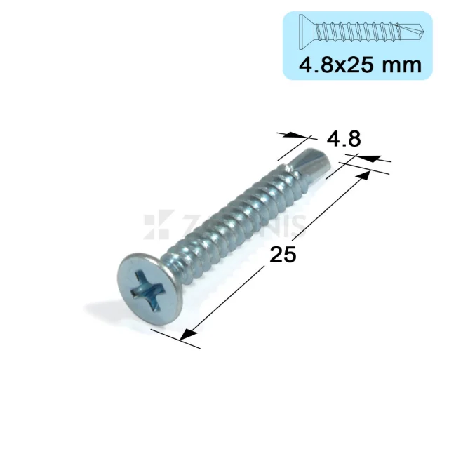 ΤΡΥΠΑΝΟΒΙΔΑ ΑΥΤΟΔΙΑΤΡΗΤΗ / 4.8x25 mm / ΓΑΛΒΑΝΙΖΕ