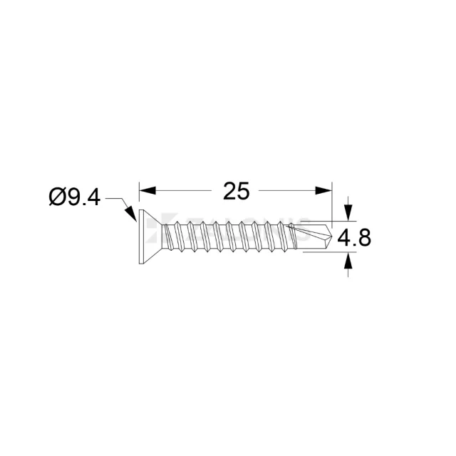 ΤΡΥΠΑΝΟΒΙΔΑ ΑΥΤΟΔΙΑΤΡΗΤΗ / 4.8x25 mm / ΓΑΛΒΑΝΙΖΕ