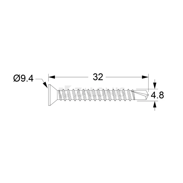 ΤΡΥΠΑΝΟΒΙΔΑ ΑΥΤΟΔΙΑΤΡΗΤΗ / 4.8x32 mm / ΓΑΛΒΑΝΙΖΕ