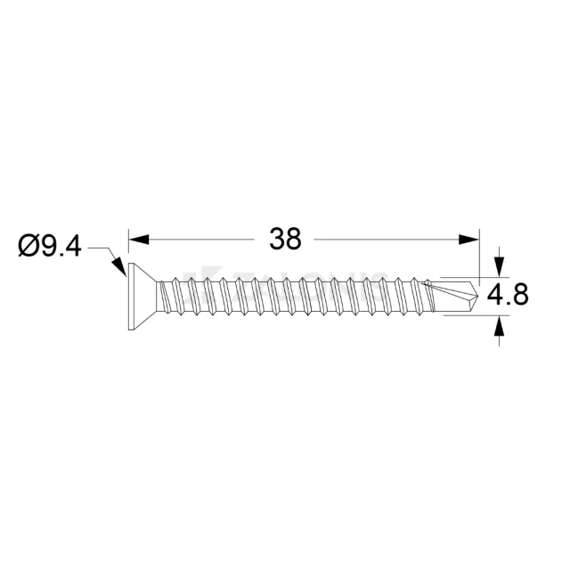 ΤΡΥΠΑΝΟΒΙΔΑ ΑΥΤΟΔΙΑΤΡΗΤΗ / 4.8x38 mm / ΓΑΛΒΑΝΙΖΕ