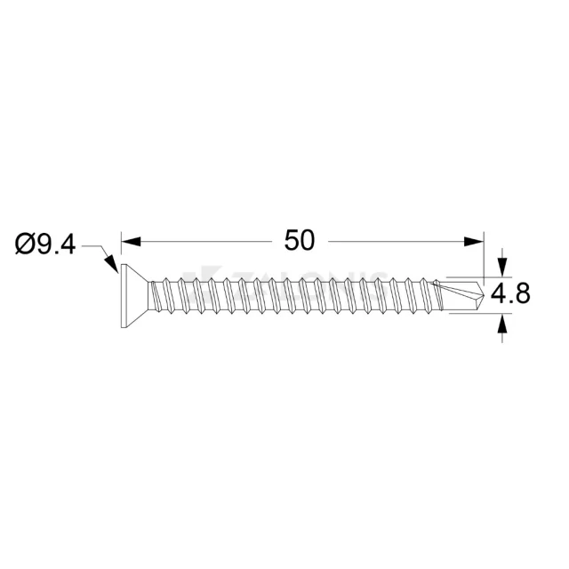 ΤΡΥΠΑΝΟΒΙΔΑ ΑΥΤΟΔΙΑΤΡΗΤΗ / 4.8x50 mm / ΓΑΛΒΑΝΙΖΕ