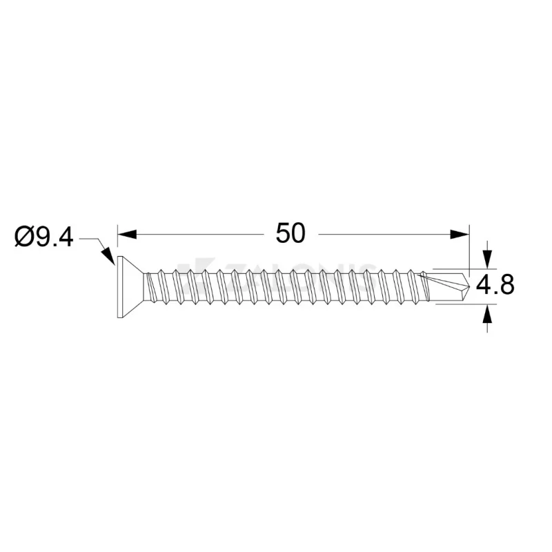ΤΡΥΠΑΝΟΒΙΔΑ ΑΥΤΟΔΙΑΤΡΗΤΗ / 4.8x50 mm / ΓΑΛΒΑΝΙΖΕ