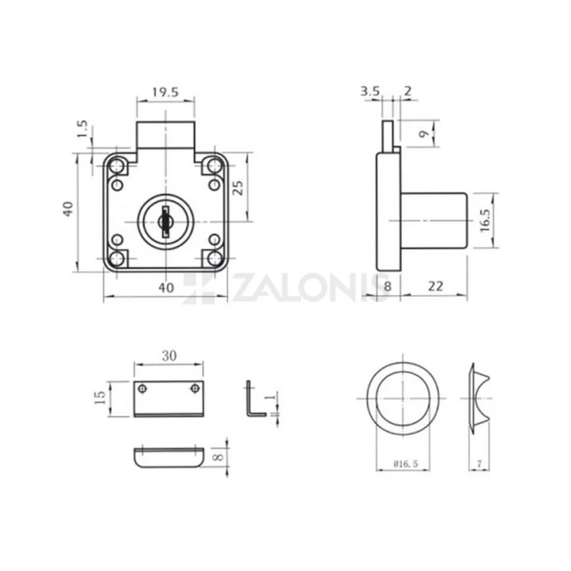 ΚΛΕΙΔΑΡΙΑ ΚΟΥΤΙΑΣΤΗ ΑΣΦΑΛΕΙΑΣ ΑΠΛΗ 136 / Φ.16.5 x 22mm / ΧΡΩΜΙΟ