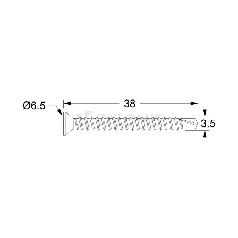ΤΡΥΠΑΝΟΒΙΔΑ ΑΥΤΟΔΙΑΤΡΗΤΗ / 3.5x38 mm / ΓΑΛΒΑΝΙΖΕ