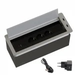 POWERBOX-ΤΕΤΡΑΓΩΝΟ ΠΟΛΥΜΠΡΙΖΟ ΓΡΑΦΕΙΟΥ ΜΕ ΚΑΠΑΚΙ / 6 USB / ΑΛΟΥΜΙΝΙΟ ΜΑΤ