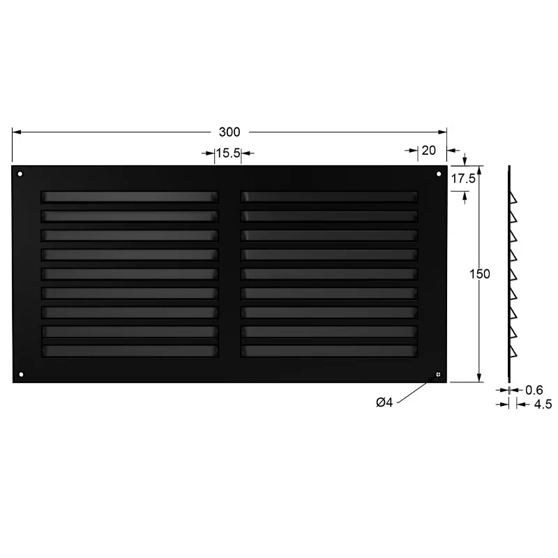 ΠΕΡΣΙΔΑ ΕΞΑΕΡΙΣΜΟΥ 15x30cm / ΜΑΥΡΟ ΠΕΡΣΙΔΕΣ ΕΞΑΕΡΙΣΜΟΥ ΕΞΩΤΕΡΙΚΕΣ