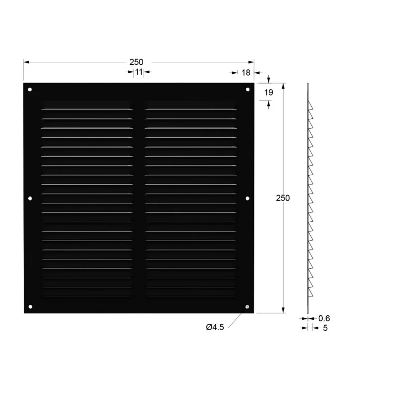 ΠΕΡΣΙΔΑ ΕΞΑΕΡΙΣΜΟΥ 25x25cm / ΜΑΥΡΟ ΠΕΡΣΙΔΕΣ ΕΞΑΕΡΙΣΜΟΥ ΕΞΩΤΕΡΙΚΕΣ