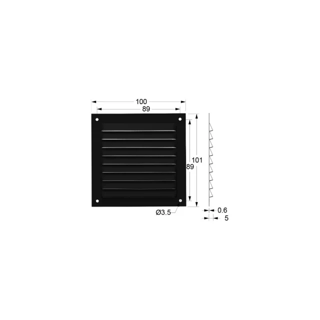 ΠΕΡΣΙΔΑ ΕΞΑΕΡΙΣΜΟΥ 10x10cm / ΜΑΥΡΟ
