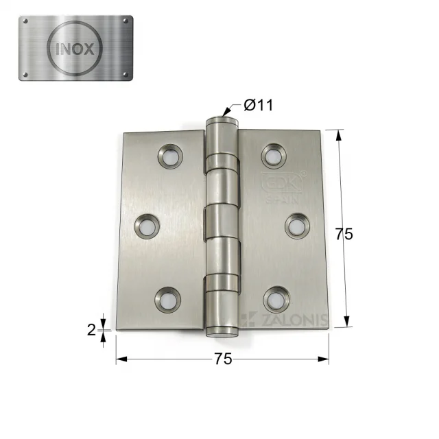 ΜΕΝΤΕΣΕΣ ΠΛΑΚΕ 75x75 mm / ΙΝΟΞ