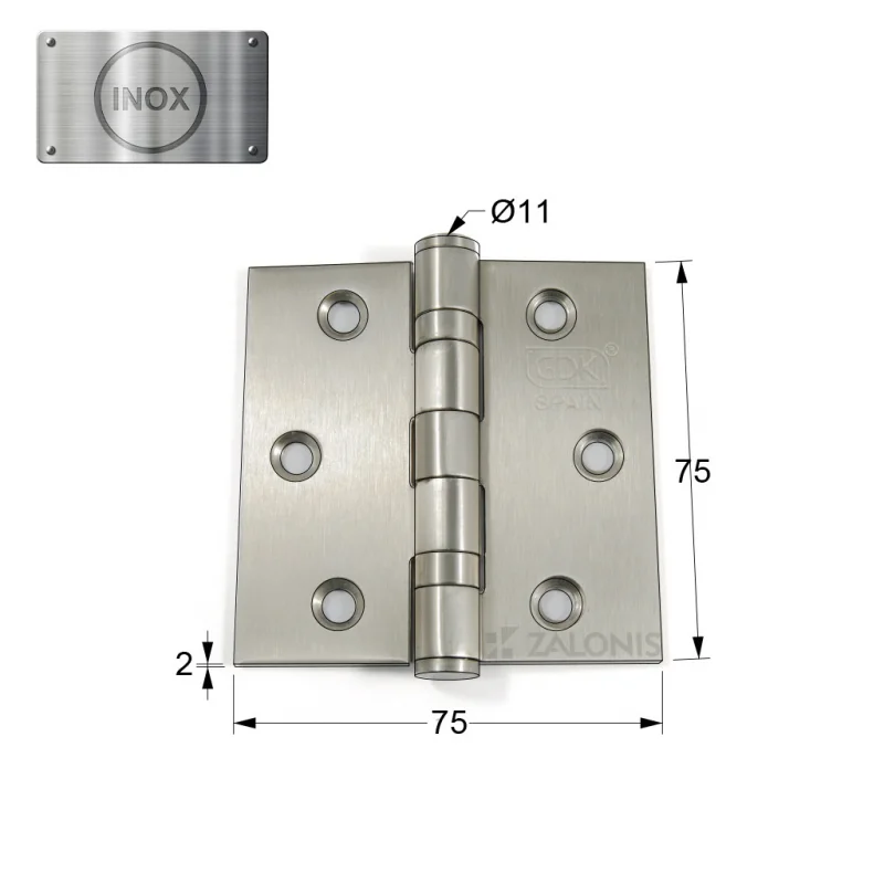 ΜΕΝΤΕΣΕΣ ΠΛΑΚΕ 75x75 mm / ΙΝΟΞ