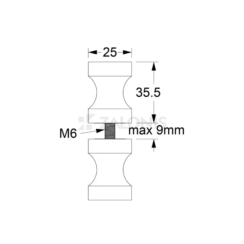 ΣΕΤ ΠΟΜΟΛΑ ΝΤΟΥΖΙΕΡΑΣ / Φ.25x35 mm / ΜΑΥΡΟ ΜΑΤ