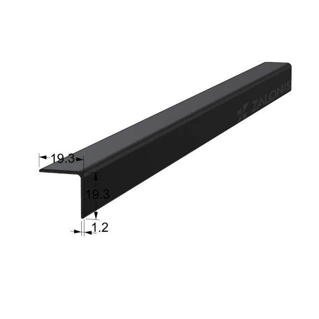 ΠΛΑΣΤΙΚΟ ΠΡΟΦΙΛ ΓΩΝΙΑ 20x20 mm - 280cm / BLACK