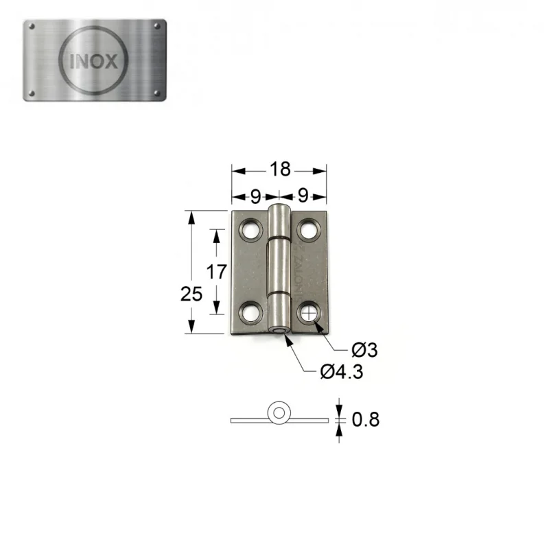 ΜΕΝΤΕΣΕΣ ΠΛΑΚΕ / ΙΝΟΞ 304 / 25x18x0.8 mm