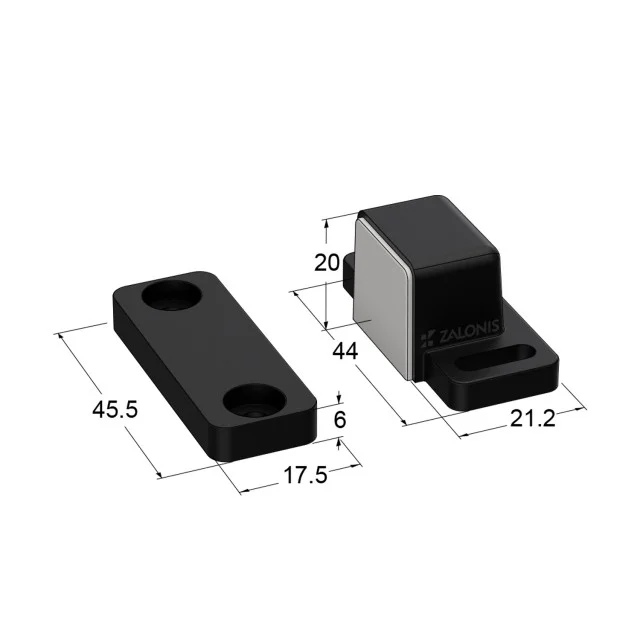 ΜΑΓΝΗΤΗΣ ΕΠΙΠΛΩΝ m.612 + ΑΝΤΙΚΡΙΣΜΑ / 20x21x44 / ΜΑΥΡΟ