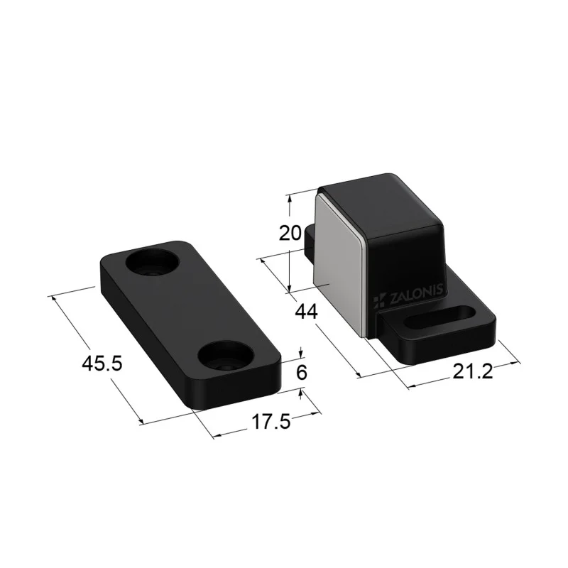 ΜΑΓΝΗΤΗΣ ΕΠΙΠΛΩΝ m.612 + ΑΝΤΙΚΡΙΣΜΑ / 20x21x44 / ΜΑΥΡΟ