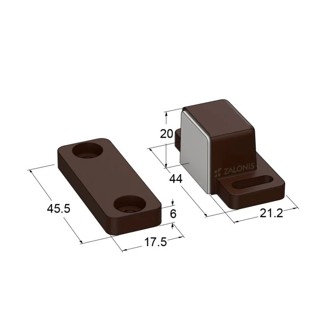 ΜΑΓΝΗΤΗΣ ΕΠΙΠΛΩΝ m.612 + ΑΝΤΙΚΡΙΣΜΑ / 20x21x44 / ΚΑΦΕ
