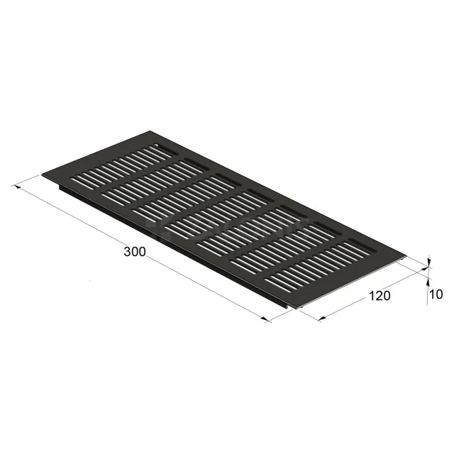 ΠΕΡΣΙΔΑ ΕΞΑΕΡΙΣΜΟΥ 12x30cm / ΜΑΥΡΟ ΜΑΤ