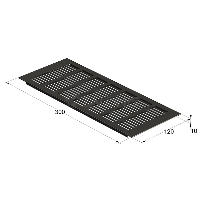 ΠΕΡΣΙΔΑ ΕΞΑΕΡΙΣΜΟΥ 12x30cm / ΜΑΥΡΟ ΜΑΤ
