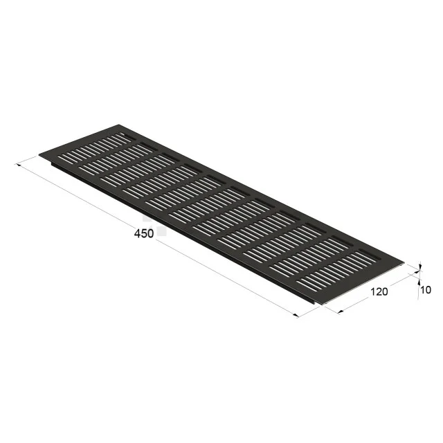 ΠΕΡΣΙΔΑ ΕΞΑΕΡΙΣΜΟΥ 12x45 cm / ΜΑΥΡΟ ΜΑΤ