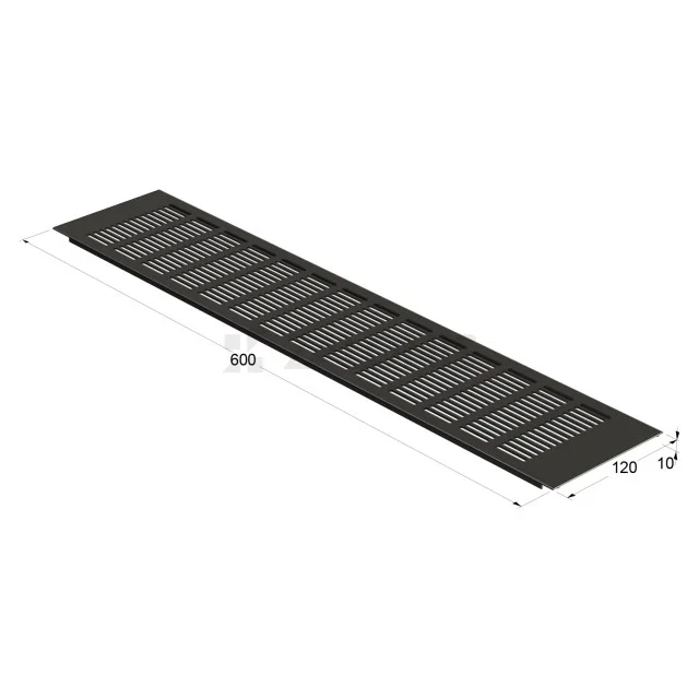 ΠΕΡΣΙΔΑ ΕΞΑΕΡΙΣΜΟΥ 12x60 cm / ΜΑΥΡΟ ΜΑΤ