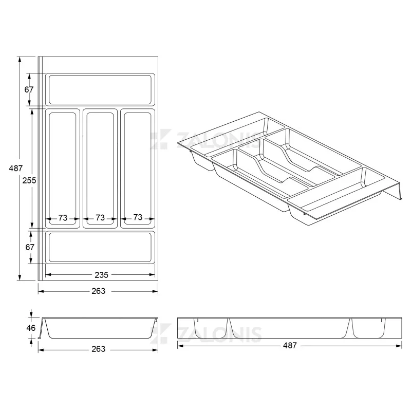 ΚΟΥΤΑΛΟΘΗΚΗ MODULAR / 26.3x48.7 cm / 1Φ / ΑΝΘΡΑΚΙ ΚΟΥΤΑΛΟΘΗΚEΣ MODULAR