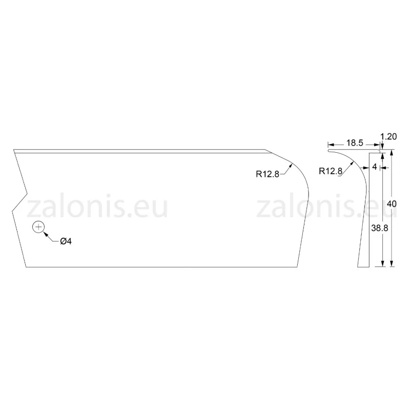 ΕΝΩΤΙΚΟ ΠΑΓΚΟΥ ΚΟΥΖΙΝΑΣ ΓΩΝΙΑ / ΑΛΟΥΜΙΝΙΟ / 4x64cm ΕΝΩΤΙΚΑ-ΣΟΚΟΡΑ ΠΑΓΚΩΝ