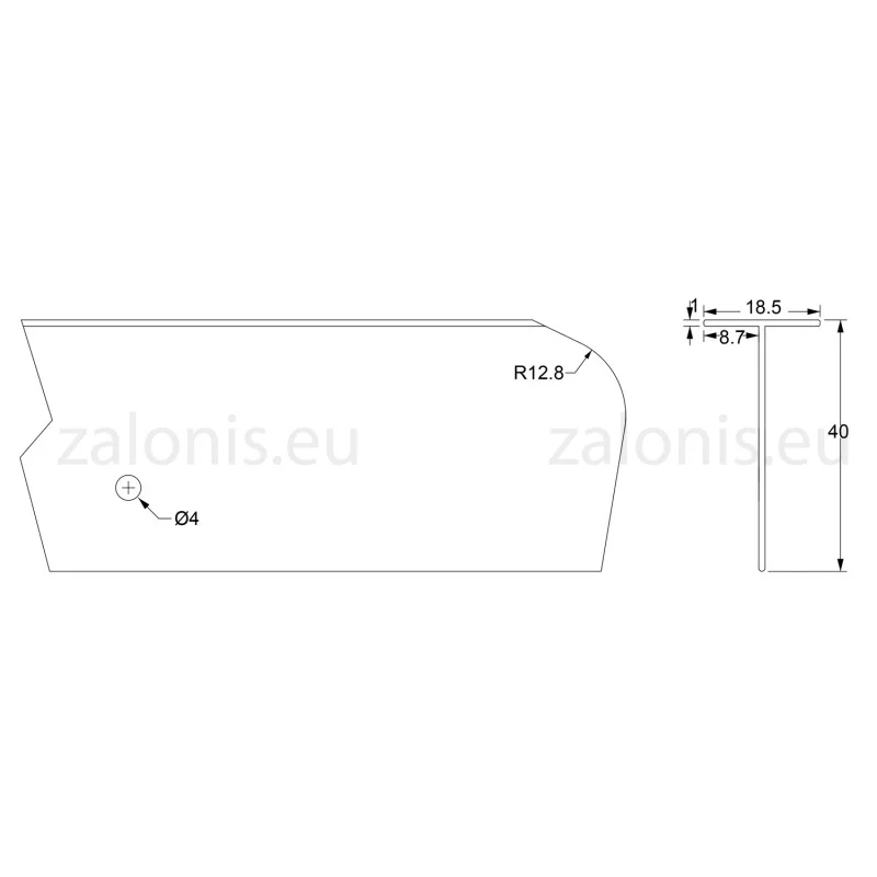 ΕΝΩΤΙΚΟ ΤΑΦ ΠΑΓΚΟΥ ΚΟΥΖΙΝΑΣ / ΑΛΟΥΜΙΝΙΟ / 4x64cm ΕΝΩΤΙΚΑ-ΣΟΚΟΡΑ ΠΑΓΚΩΝ