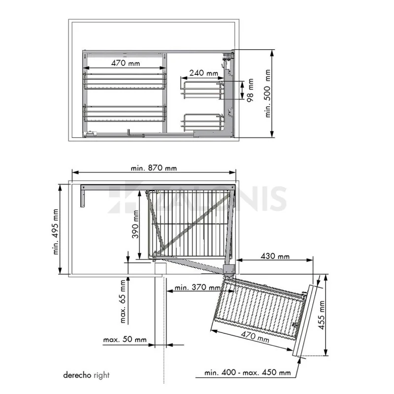 MAGIC CORNER M&C / 40-45 ΠΟΡΤΑ / ΜΕ ΦΡΕΝΟ / ΔΕΞΙ ΜΗΧΑΝΙΣΜΟΙ MAGIC CORNER