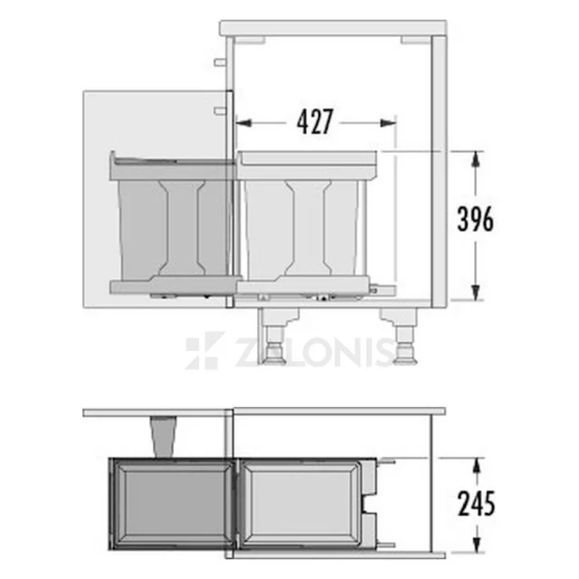 ΚΑΔΟΣ HAILO ΣΥΡΟΜΕΝΟΣ /  20 ltr / ΗΜΙ-ΑΥΤΟΜΑΤΟΣ / ΕΡΜΑΡΙΟ 30-40 / ΑΝΘΡΑΚΙ