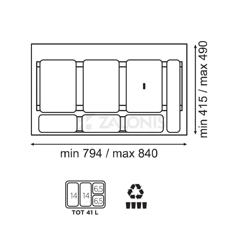 ΣΥΣΤΗΜΑ ΚΑΔΩΝ ΣΥΡΤΑΡΙΟΥ / ΕΡΜΑΡΙΟ 90cm