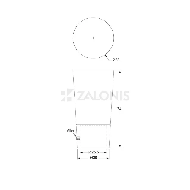 ΑΚΡΟ m.225 Φ.25 / Α1 / ΜΑΥΡΟ ΜΑΤ