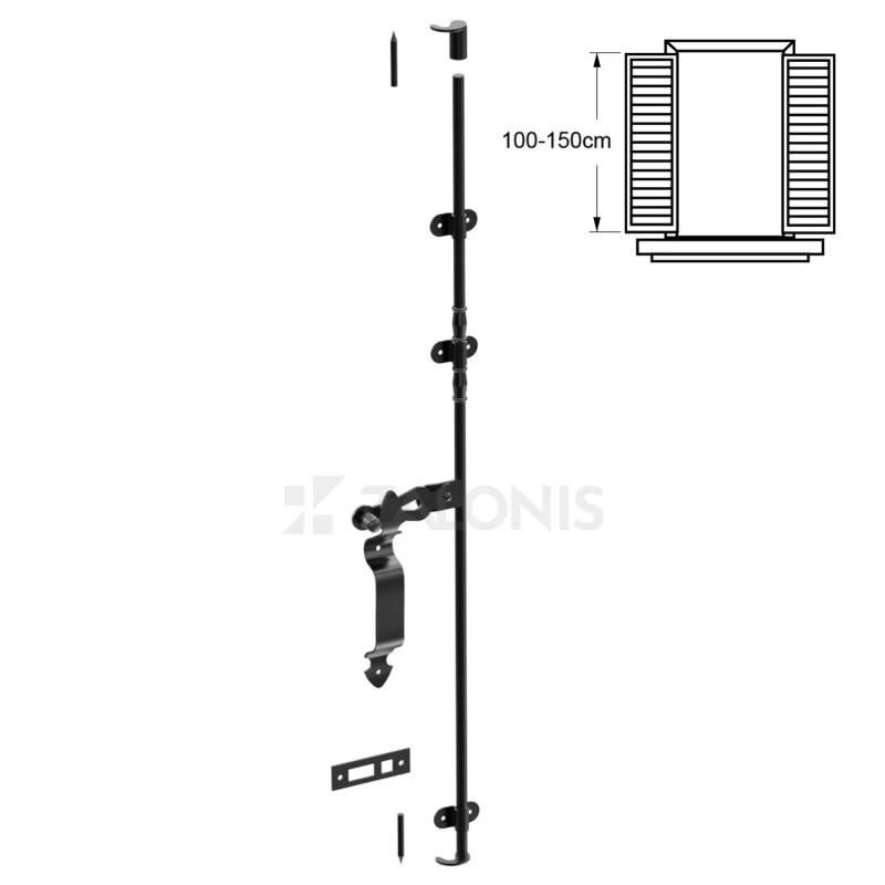 ΠΑΤΖΟΥΡΟΒΕΡΓΑ ΠΑΡΑΘΥΡΟΥ 100-150cm / ΜΑΥΡΟ ΠΑΝΤΖΟΥΡΟΒΕΡΓΕΣ