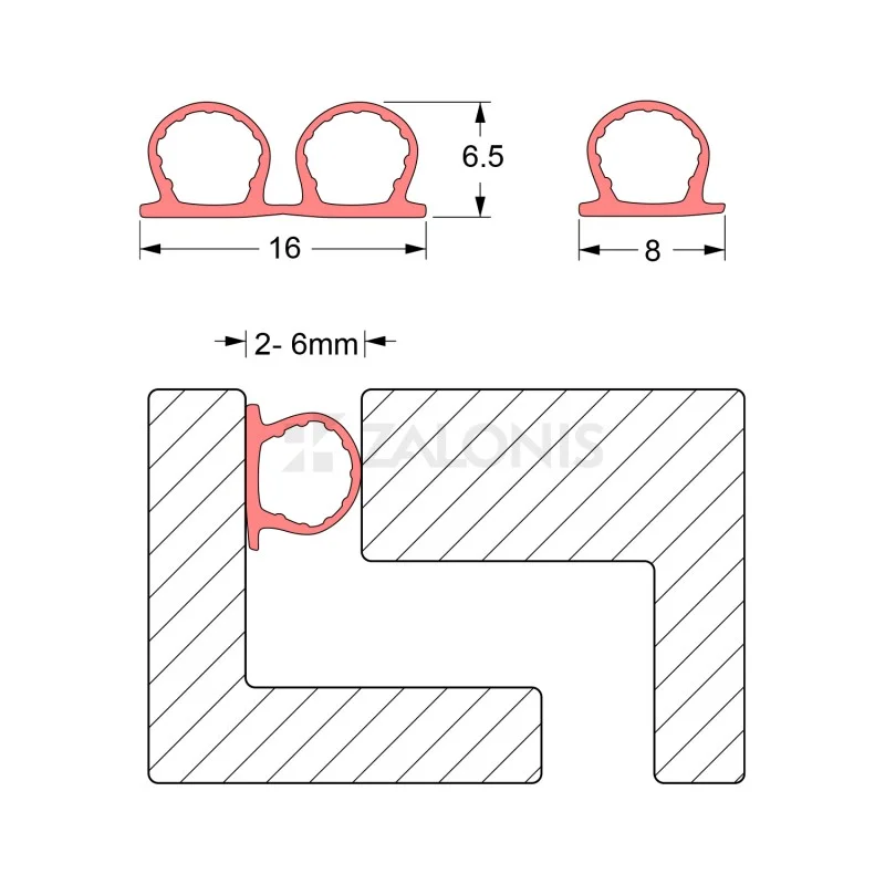 ΛΑΣΤΙΧΟ ΠΟΡΤΑΣ ΑΥΤΟΚΟΛΛΗΤΟ "Ο" / 2-6 mm / ΔΙΑΦΑΝΟ ΛΑΣΤΙΧΑ ΚΟΥΦΩΜΑΤΩΝ - ΑΕΡΟΣΤΟΠ