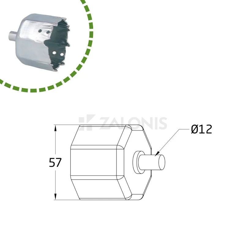 ΜΟΧΛΟΣ ΓΙΑ ΟΚΤΑΓΩΝΟ ΑΞΟΝΑ Φ.58x0.4mm