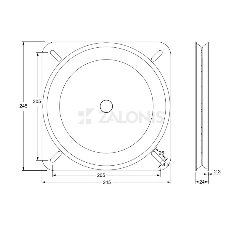 ΠΕΡΙΣΤΡΟΦΙΚΟΣ ΜΗΧΑΝΙΣΜΟΣ 245x245 / 230 kg / ΜΑΥΡΟ