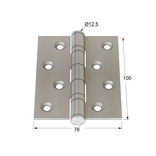 ΜΕΝΤΕΣΕΣ ΡΟΥΛΕΜΑΝ ΠΛΑΚΕ / ΙΝΟΞ 304 / 100x76 mm
