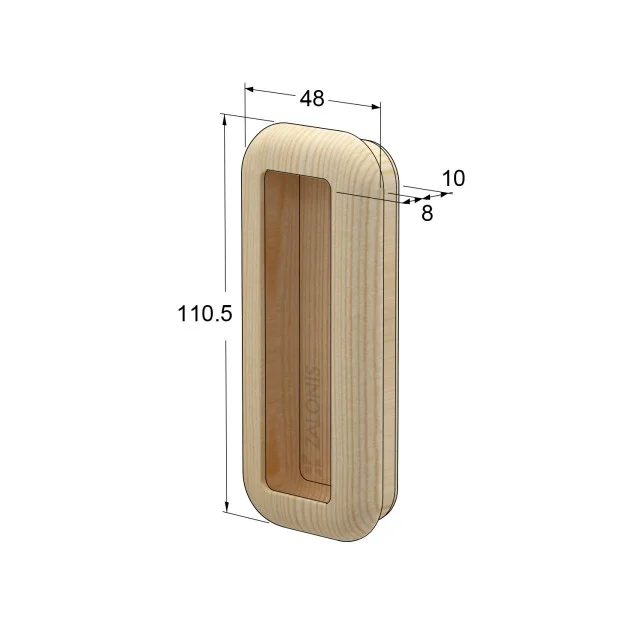 ΞΥΛΙΝΟ ΧΟΥΦΤΑΚΙ ΧΩΝΕΥΤΟ ΤΕΤΡΑΓΩΝΟ / 110x48mm / ΟΞΥΑ