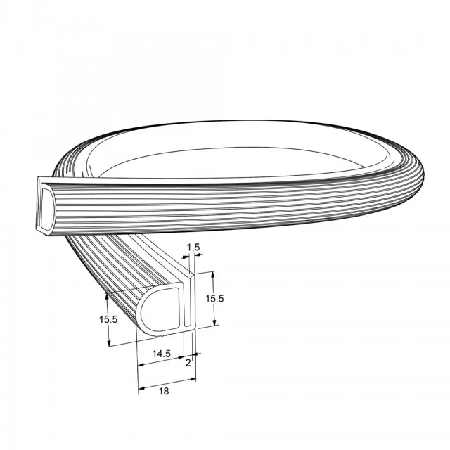 ΛΑΣΤΙΧΟ 15.5x14.5mm / ΜΑΥΡΟ