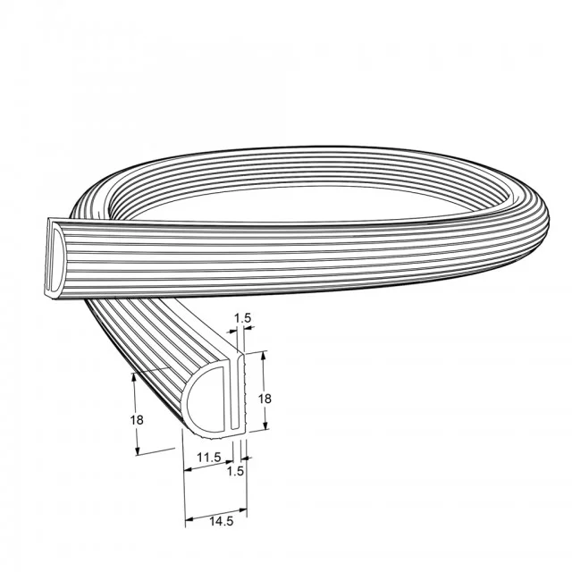 ΛΑΣΤΙΧΟ 18x11.5mm / ΜΑΥΡΟ