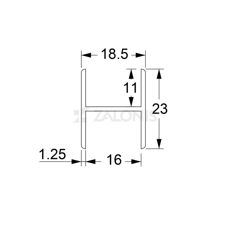 ΗΤΑ ΑΛΟΥΜΙΝΙΟΥ 18.5x23 mm ΑΝΟΔΙΩΜΕΝΟ / ΓΙΑ 16 mm