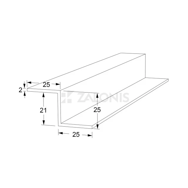 ΖΗΤΑ ΑΛΟΥΜΙΝΙΟΥ ΑΝΟΔΙΩΜΕΝΟ / 25x25x25x2 mm